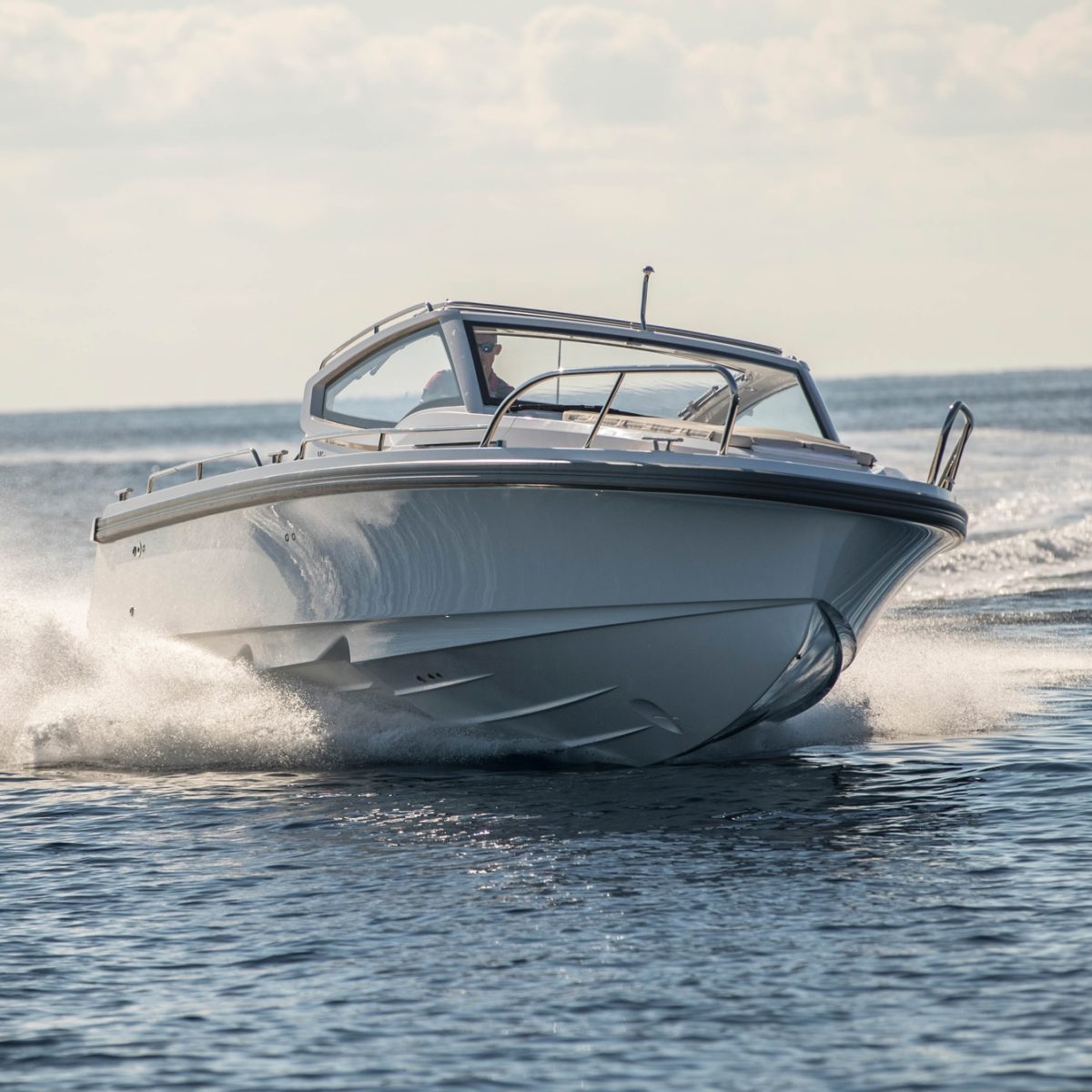 Nimbus boat driving in the ocean