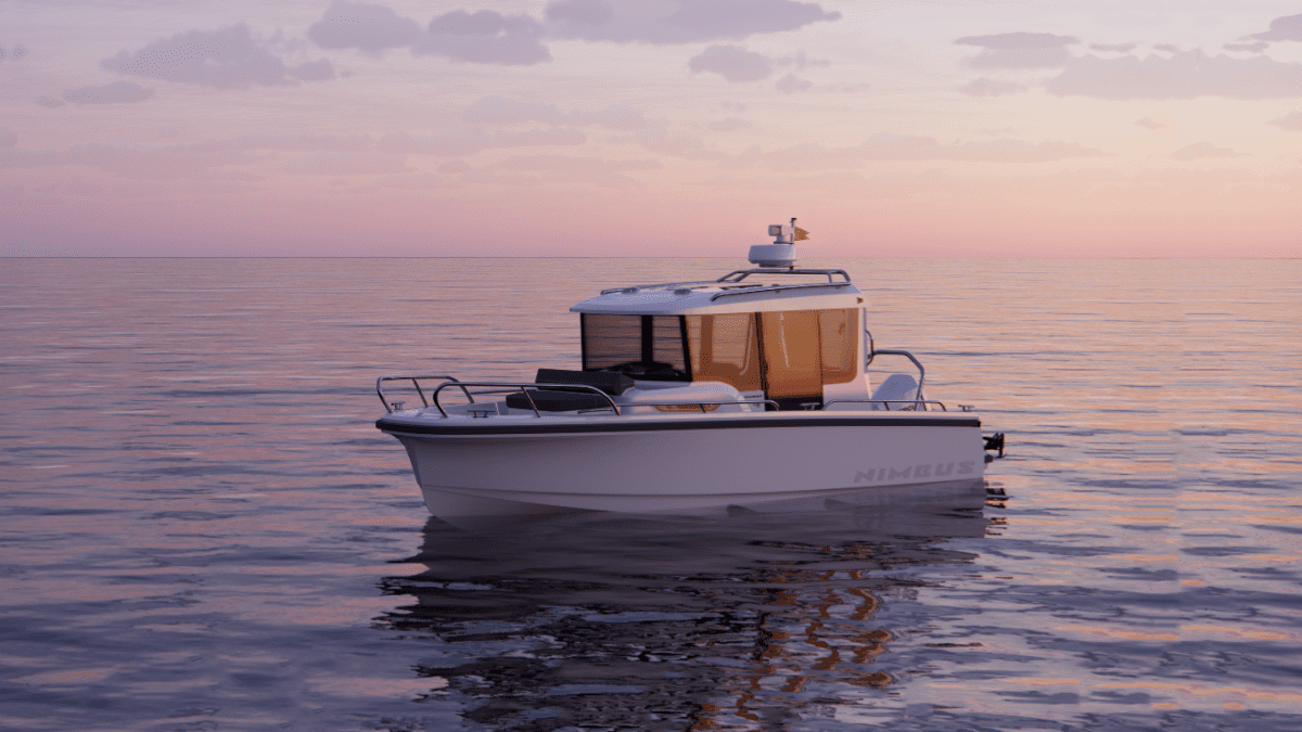 Nimbus boat in the evening on the ocean